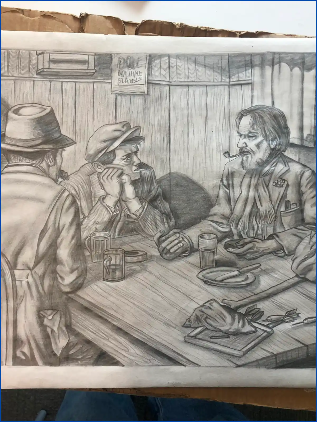 Drawing of three men