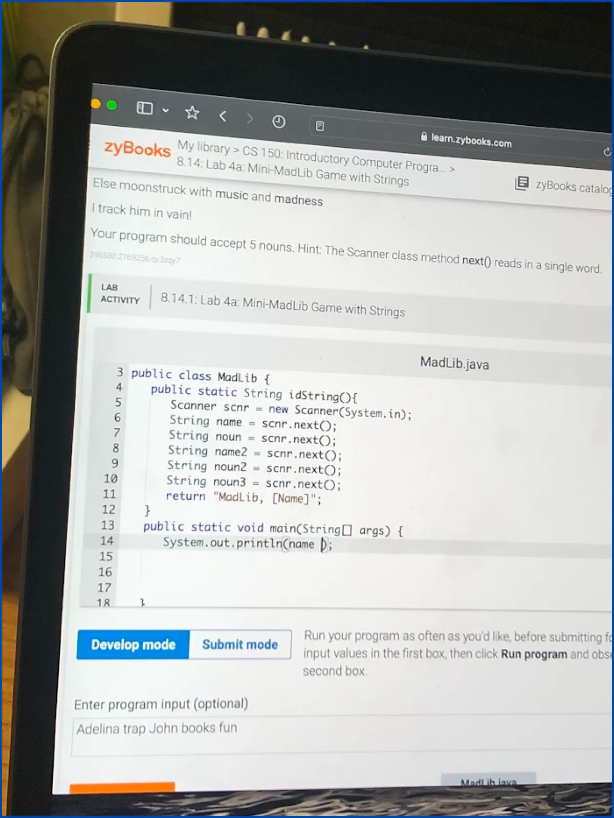 Photo of intro to java programming