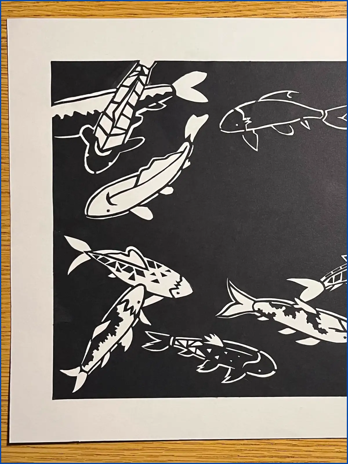 Paper cut out art of Koi