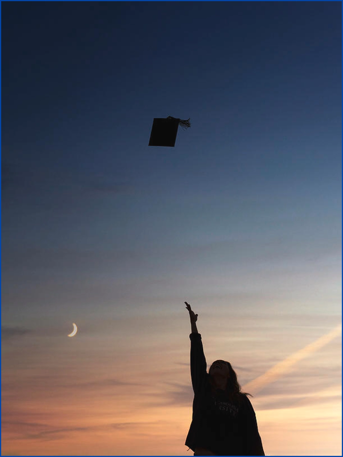 Graduation photo on sunset