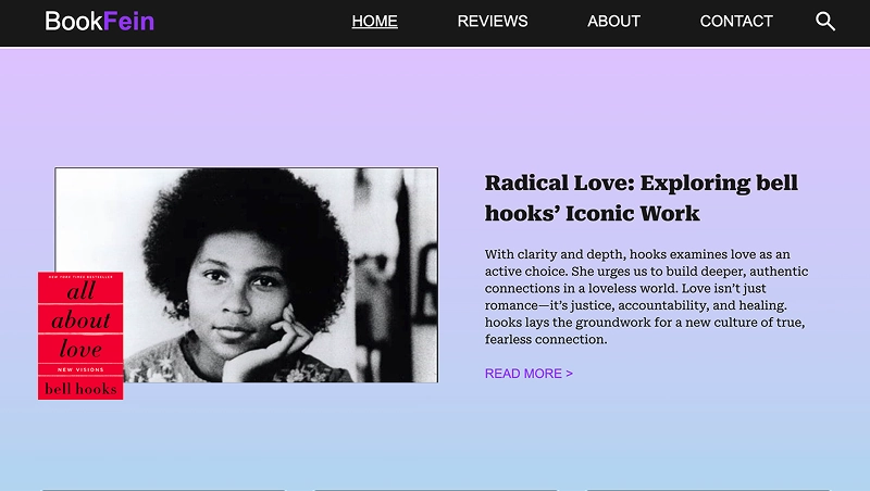 Screenshot of Bookfein project