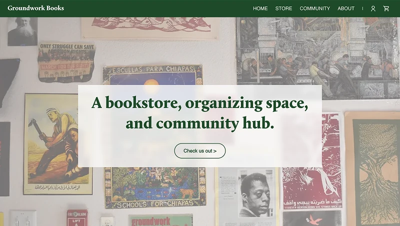 Screenshot of Groundwork Books Collective project
